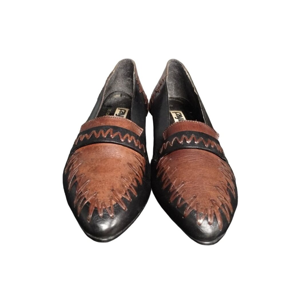 Fayva Women's Brown/Black Loafer Flats Size 8M SKU 1896